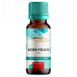 Ácido Fólico 5Mg Com 30 Comprimidos Sublinguais Sabor Frutas Vermelhas