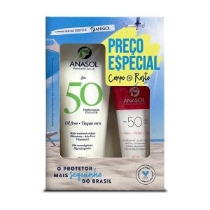Kit Protetor Solar Anasol Corporal FPS50 200g e Facial 60g Dahuer