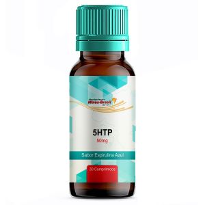 5htp 50mg Com 30 Comprimidos Sabor Espirulina Azul