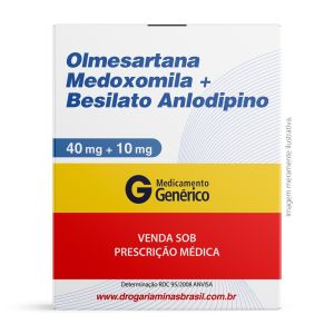 Olmesartana Medoxomila e Besilato De Anlodipino 40mg/10mg Com 30 Comprimidos Genérico Ems