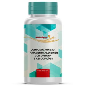 Composto Auxiliar Tratamento Alzheimer Com Ormona e Associações Com 60 Cápsulas Vegetal