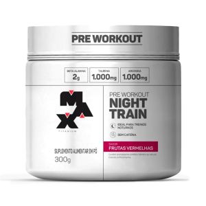 Pré Treino Night Train Sabor Frutas Vermelhas Com 300g Max Titanium