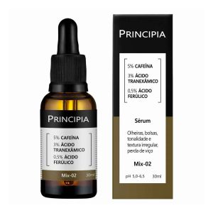 Sérum Anti-idade 5% Cafeína, 3% Tranexâmico e 0,5% Ferúlico Mix-02 Com 30ml Principia