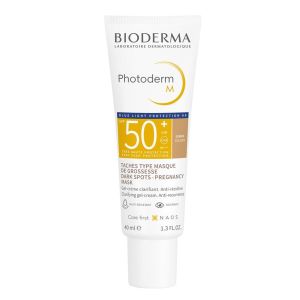 Protetor Solar Facial Photoderm M Com Cor FPS50 Mais Pele Morena Dorée Com 40ml Bioderma