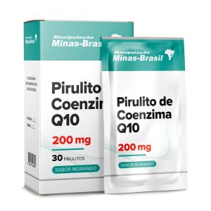 Pirulito de Coenzima Q10 200mg 30 Unidades Sabor Morango