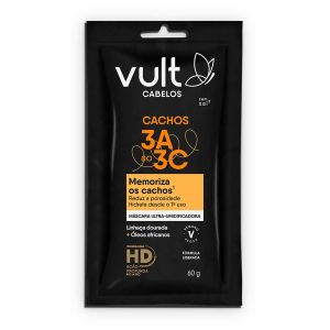 Máscara Ultra-Umidificadora Cachos 3A a 3C Sachê Com 60g Vult Cabelos