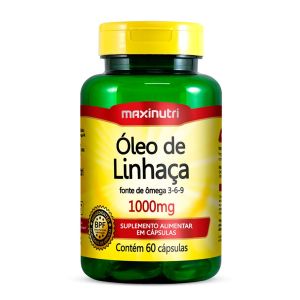 Suplemento Alimentar Óleo De Linhaça 1000mg Com 60 Cápsulas Maxinutri