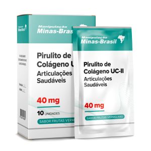 Pirulito de Colágeno UC-II 40mg Articulações Saudáveis Frutas Vermelhas 10 Unidades