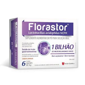 Florastor 1 Bilhão Sabor Laranja Com 6 Sachês de 4g Cada