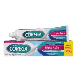 Creme Fixador De Dentadura Ultra Corega Tripla Ação Sem Sabor Com 70g