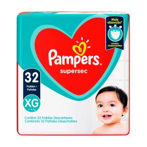 Fralda Descartável Pampers Supersec Tamanho XG Com 32 Unidades