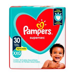 Fralda Descartável Pampers Supersec Tamanho XXG Com 30 Unidades