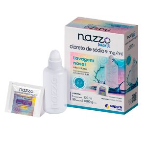 Nazzo Alto Volume Infantil 0,9% Pó Para Solução Nasal Com 30 Envelopes Com Lavador Nasal Supera Farma