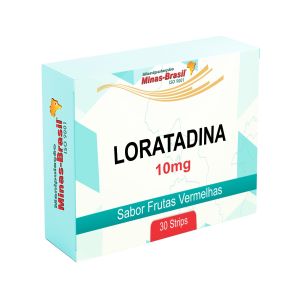 Strips Oral Orodispersível de Loratadina 10Mg Com 30 Unidades Sabor Frutas Vermelhas