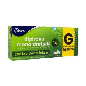 Dipirona Monoidratada 1g Com 20 Comprimidos Genérico Neo Química