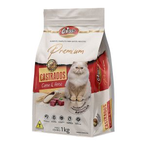 Ração Para Gatos Castrados Premium Sabor Carne e Arroz Com 1Kg Colosso