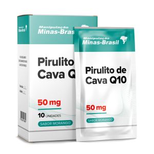 Pirulito De Cava Q10 50Mg 10 Unidades Sabor Morango