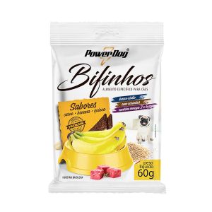 Bifinhos PowerDog Para Cães Adultos Sabor Carne Com Banana e Quinoa Com 60g