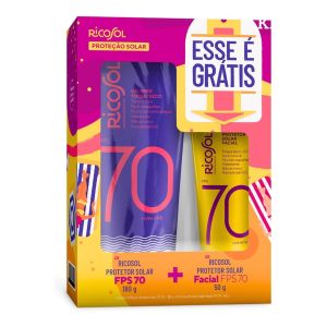Kit Protetor Solar FPS70 Corporal 180g e Facial 50g Ricosol