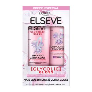 Kit Elseve Glycolic Gloss Com 1 Shampoo 375ml e 1 Condicionador 170Ml  L'oréal Paris