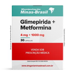 Glimepirida 4mg + Metformina 1000mg 30 Cápsulas