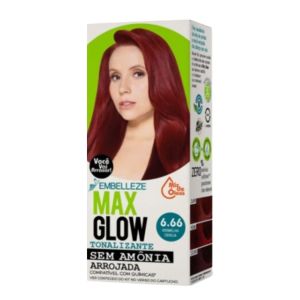 Tonalizante Vegano Embelleze Max Glow Arrojada Vermelho Cereja 6.66 Sem Amônia