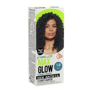 Tonalizante Vegano Embelleze Max Glow Confiante Preto 1.0 Sem Amônia