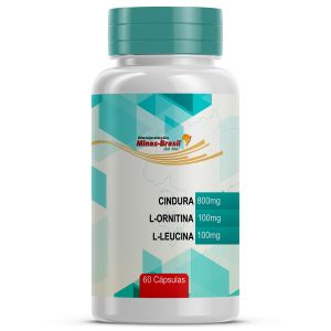 Cindura 800mg + L Ornitina 100mg + L Leucina 100mg 60 Cápsulas