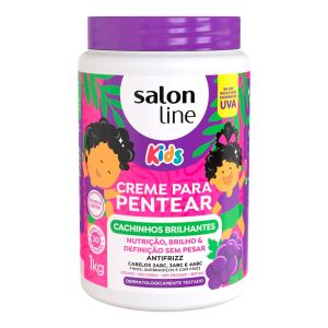 Creme para Pentear Kids Cachinhos Brilhantes Uva 1kg Salon Line