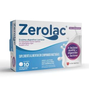 Zerolac 10.000U.FCC Com 10 Comprimidos Mastigáveis União Química