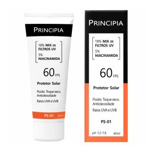 Protetor Solar Fps60 18% Mix De Filtros Uv E 5% Niacinamida Ps-01 Principia 40ml