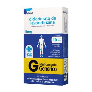 Dicloridrato de Levocetirizina 5mg Com 10 Comprimidos Genérico Eurofarma