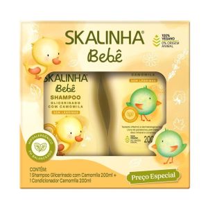 Kit Skalinha Bebê Shampoo Glicerinado e Condicionador Camomila Com 200ml Cada