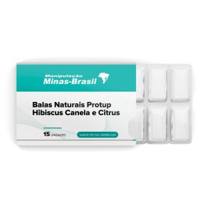Balas Naturais Protup Hibiscus Canela e Citrus Sabor Frutas Vermelhas 15 Unidades