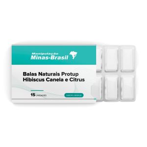 Balas Naturais Protup Hibiscus Canela e Citrus Sabor Laranja 15 Unidades