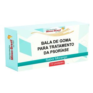 Bala de Goma Para Tratamento da Psoríase Sabor Morango com 15 Unidades