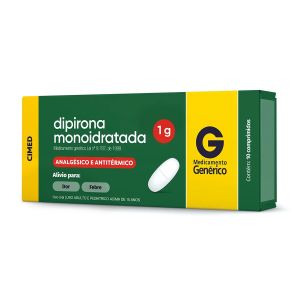 Dipirona Monoidrata 1g Com 10 Comprimidos Genérico Cimed