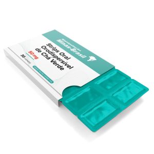 Strips Oral Orodispersível de Chá Verde 50mg Com 30 Unidades Sabor Frutas Vermelhas