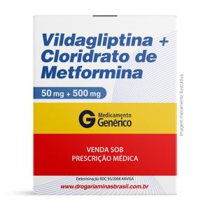 Vildagliptina 50mg e Cloridrato de Metformina 500mg Com 60 Comprimidos Genérico Althaia