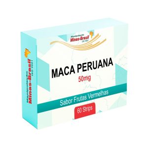 Strips Oral Orodispersível de Maca Peruana 50mg Com 60 Unidades Sabor Frutas Vermelhas