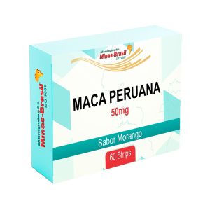 Strips Oral Orodispersível de Maca Peruana 50mg Com 60 Unidades Sabor Morango