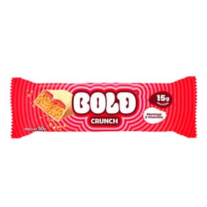Barra Protéica Bold Crunch Sabor Morango e Chantilly Com 50g