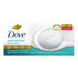 Kit Sabonete em Barra Dove Pele Sensível Com 6 Unidades