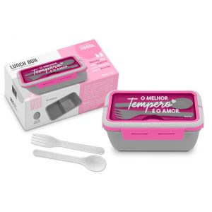 Marmita Hermética Lunch Box O Melhor Tempero É O Amor Ref: 14055 Brasfoot