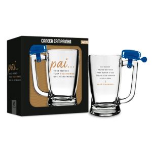 Caneca Taberna Com Campainha Pai Você Merece Toda Felicidade 340ml Brasfoot