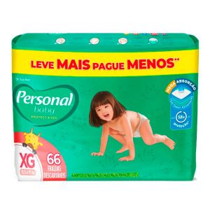 Fralda Personal Baby Protect e Sec Tamanho XG Com 66 Fraldas