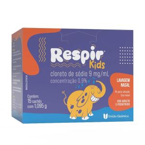 Respir Kids Cloreto de Sódio 0,9% Pó para Solução Nasal Refil Com 15 Sachês de 1,095g cada
