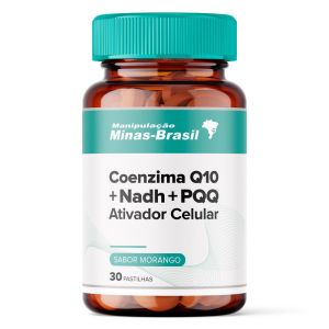 Coenzima Q10 + Nadh + PQQ Ativador Celular 30 Pastilhas Morango