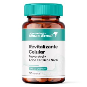 Revitalizante Celular Resveratrol + Ácido Ferúlico + Nadh  30 Pastilhas Laranja