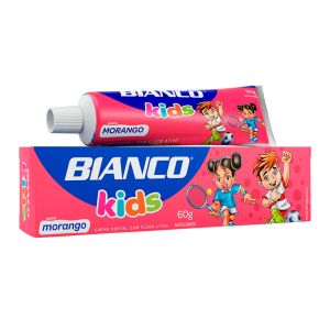 Creme Dental Bianco Kids Sabor Morango Com 60g
